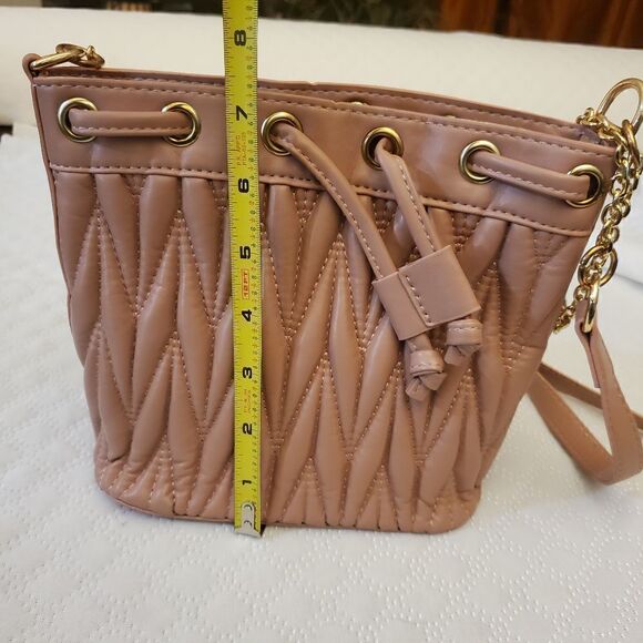 Rose Pink Small Draw String Shoulder Bag - Picture 10 of 13